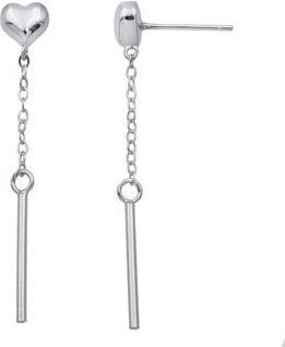 Passion Ohrringe Aus Rhodiiertem Silber – Herz (MAT BIJOU)