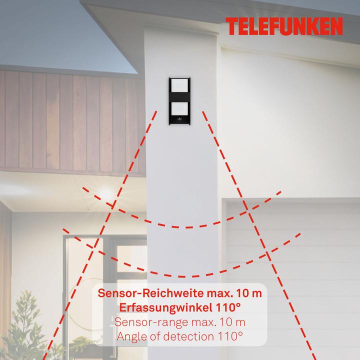 Immagine prodotto Telefunken Luce da esterno, sensore, nero, 1xE27 max. 12W escl. (E27)