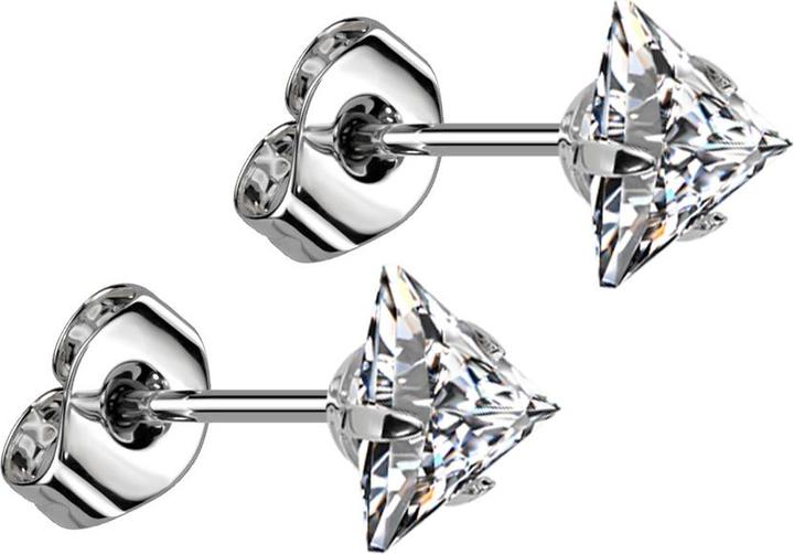 Immagine prodotto Star Piercing Orecchini a perno in argento con triangolo di cristallo in argento (Acciaio chirurgico 316L, senza ottone)