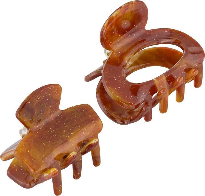 Actual product image Trisa Hair - Marbled hair clips, brown gold (2 pcs.)