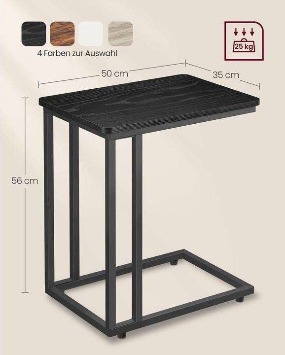 Image du produit Vasagle Beistelltisch mit Rollen 35 x 60 cm, Schwarz