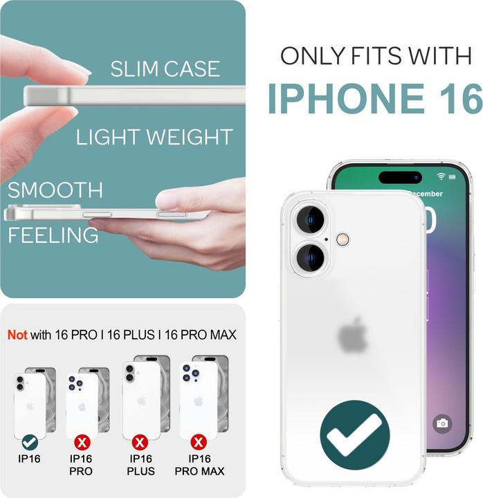Actual product image Nalia Extremely Thin 0.3mm Matt Hardcase (Apple iPhone 16)