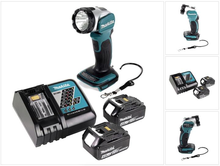 Produktbild Makita DML 802 RM Akku Lampe 18 V Li-Ion für 14,4 und 18 V Akku + 2 x 4,0 Ah Akku + Ladegerät (180 lm)