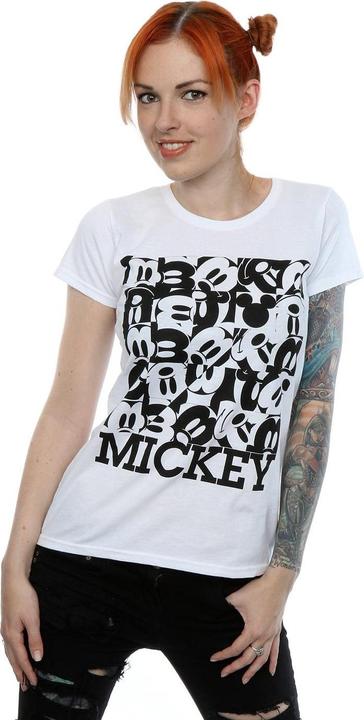 Actual product image Disney Womens/Ladies Mickey Mouse Grid Cotton T-Shirt (S)
