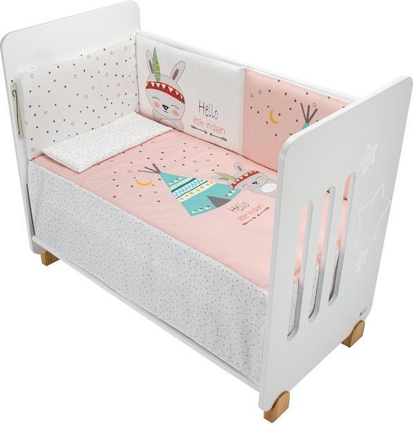 Immagine prodotto Interbaby SET 3 PEZZI. PER LETTINO 60X120: TRAPUNTA+NIDO+CUSCINO- MAGLIA - ROSA (60 x 120 cm)