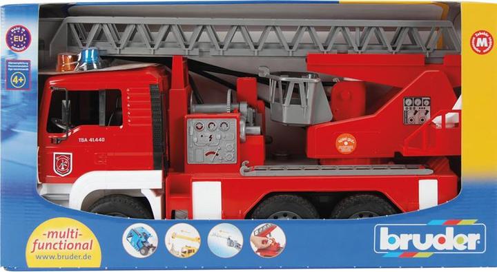 Actual product image Bruder Man fire department with turntable ladder
