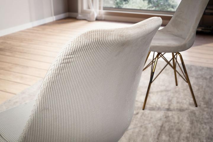 Image du produit FineBuy Chaise de salle à manger Lot de 2 Chaise de cuisine Cord Cara Tissu Chaise Scandinave