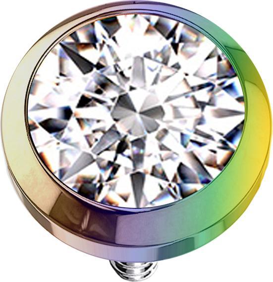 Produktbild Star Piercing Dermal Anchor farbig mit Kristall silber (ohne Messing, Chirurgenstahl 316L)