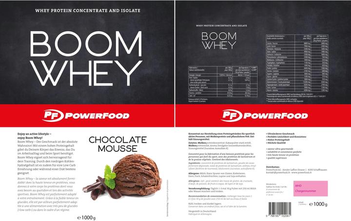 Produktbild PowerFood One Boom Whey (Mousse au Chocolat, 1 Stk., 1000 g)