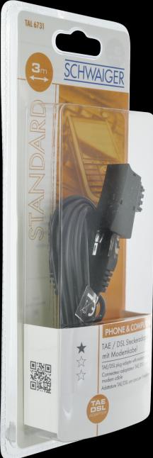 Actual product image Schwaiger TAE/DSL plug adapter with modem cable
