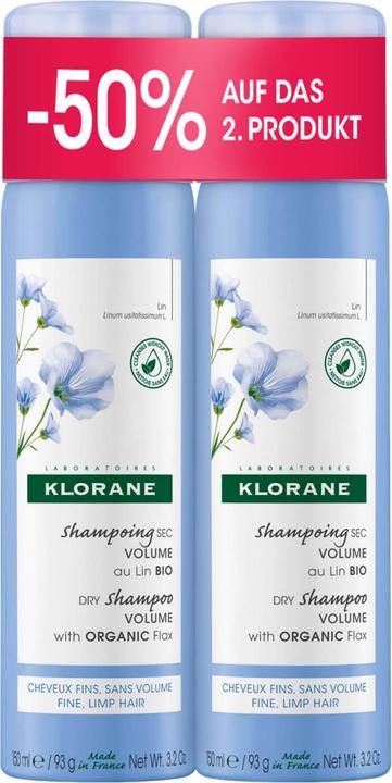 Klorane Promo Duo Trockenshampoo Leinen (150 ml, Trockenshampoo)
