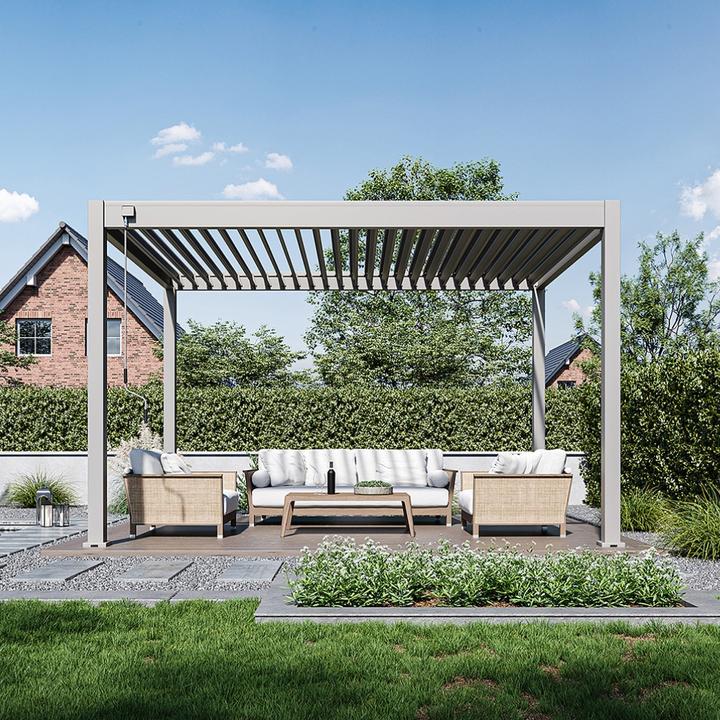 Immagine prodotto Weide Pergola Classic 3x4m mit Lamellendach Sand (400 cm, 300 cm)