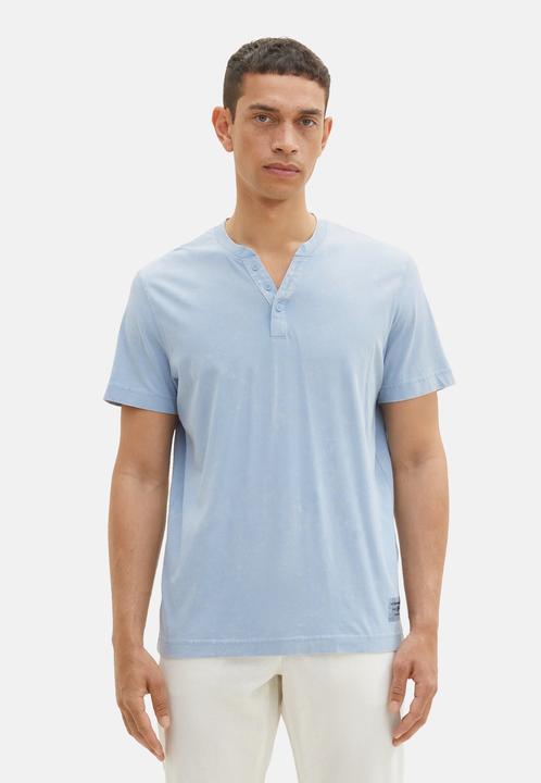 Actual product image Tom Tailor T-Shirt Kurzarmshirt mit Henley-Ausschnitt und ausgewaschener Optik (XXL)
