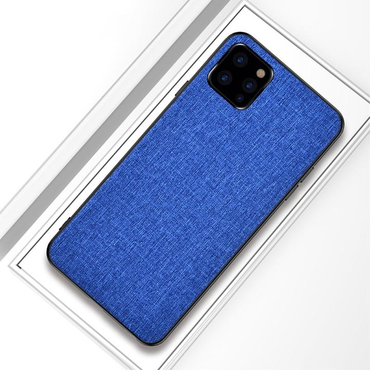 Actual product image Ueli Express iPhone 11 Pro Slim Fabric Rubber Case Blue (Apple iPhone 11 Pro)
