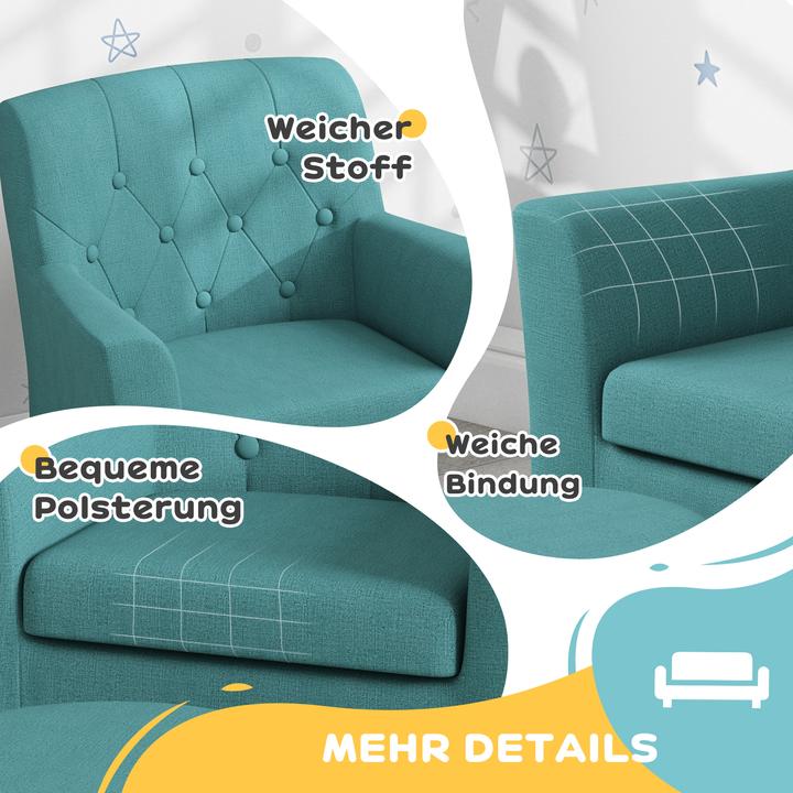 Actual product image Aiyaplay Kindersessel Schaumstoff, Polyester Blau (Child armchair)