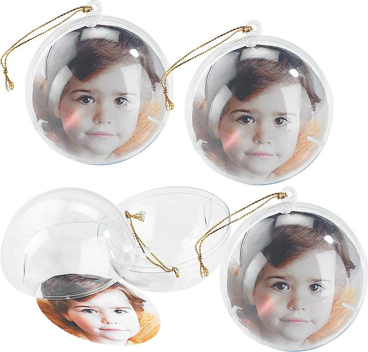 Image du produit Your Design Lot de 4 boules transparentes en forme de sapin de Noël pour vos photos (4 -pièce)