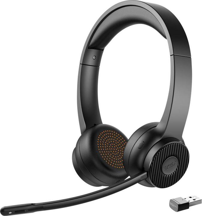 Produktbild Eksa H16 Computer On Ear Headset Bluetooth® Schwarz Noise Cancelling, Mikrofon (Kabellos, USB-A)