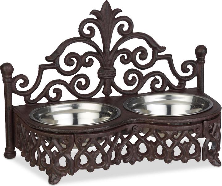 Actual product image Relaxdays Antique-Style Dog Feeder Bar (0.30 l)