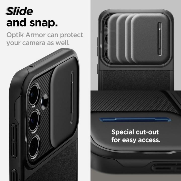 Actual product image Spigen Optik Armor case for Samsung Galaxy A55 5G - black (Samsung Galaxy A55)
