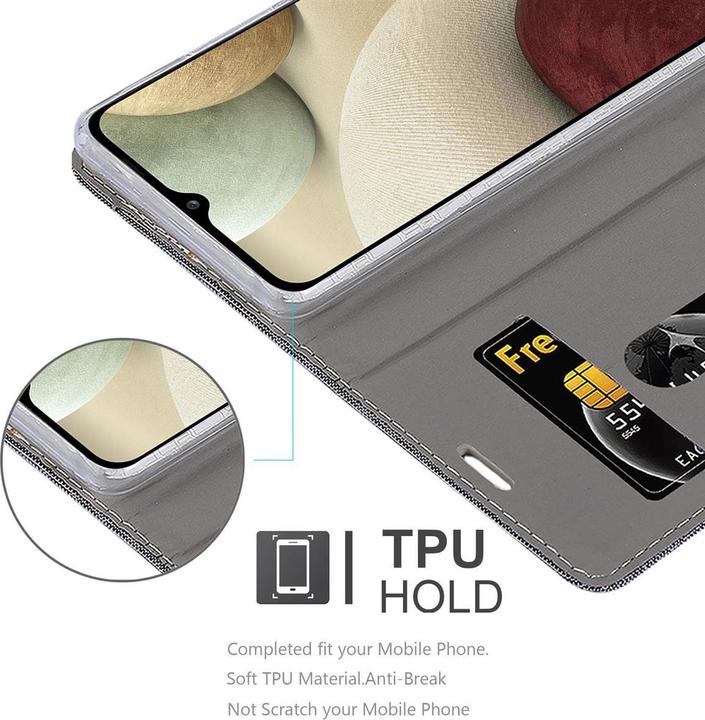 Actual product image Cadorabo Book Jeans Optics Cover (Samsung Galaxy A12, Samsung Galaxy M12)