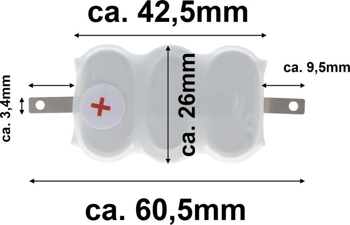 Actual product image Varta Akku 3/V200H liegende Ausführung (1 pcs., Device specific, 200 mAh)
