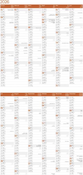 Valori nutrizionali e ingredienti Elefanten Kalender 2026 - 30x30 (30 x 30 cm, Copertina rigida, Tedesco, Francese, Italiano, Inglese)