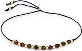 Agato Cord bracelet with garnet beads HE21R3G-BK