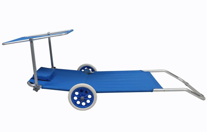 Image du produit VCM Bain de soleil avec roulettes et toit solaire (165 cm)