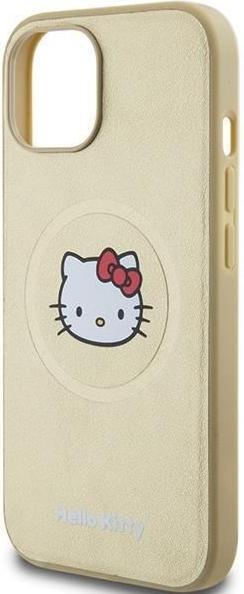 Actual product image Hello Kitty HKHMP14SPGHCKD iPhone 14 6.1" złoty/gold hardcase Leather Kitty Head MagSafe (Apple iPhone 14)