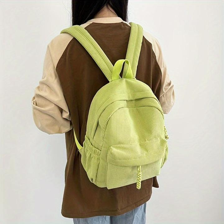 Image du produit Only-Bags.Store Petit sac à dos en velours côtelé, sac à dos de voyage décontracté, sac à dos de mode simple (10 l)