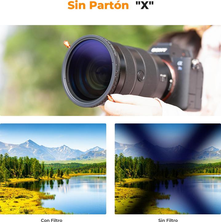 Actual product image K&F Concept 52MM 2 in 1 CPL+Variable ND2ND32 Lens Filter 18Layers Blue Coated, without Black Cross (C Series)