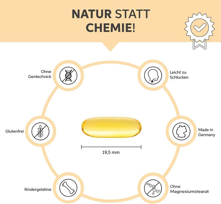 Produktbild Eltabia Omega 3 Kapseln 1000 mg Fischöl hochdosiert 3000mg Tagesdosis mit 18% EPA & 12% DHA (500 Stück, Kapseln)