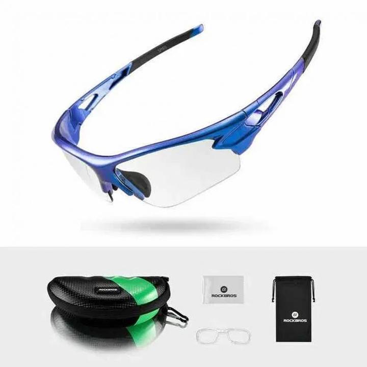 Actual product image Rockbros 10069 photochromic UV400 cycling glasses - blue (Blue)