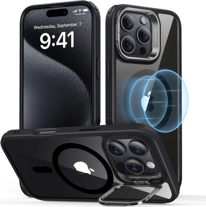 Actual product image ESR Classic Hybrid HaloLock Case with Stash Stand (Apple iPhone 16 Pro)