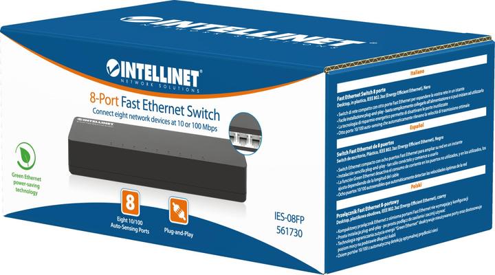 Actual product image Intellinet 8-Port Fast Ethernet Switch (8 Ports)
