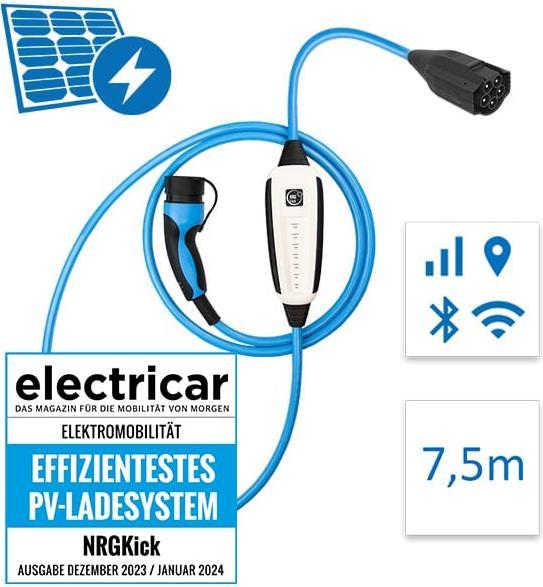Actual product image NRGkick 32A Pure for PV users GSM/GPS/SIM Standard 7.5m WLAN (Type 2, 22 kW, 32 A, CEE 32)