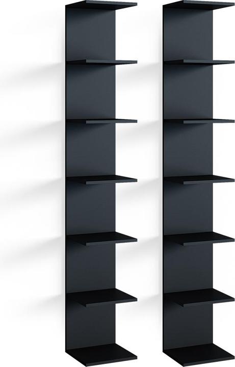 Produktbild Vicco Wandregal Paolo, Schwarz, 28 x 190 cm 2er Set