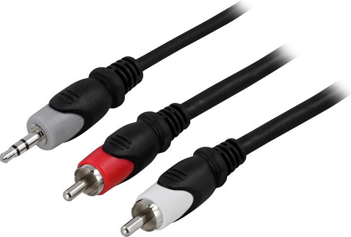 Produktbild Deltaco MM-140 - 3.5mm - 2 x RCA - 2 m - Mehrfarben (2 m)