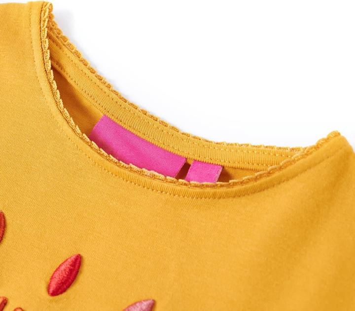 Image du produit VidaXL Chemise à manches longues pour enfants Ocre foncé 140,Matériau : 95 (140)
