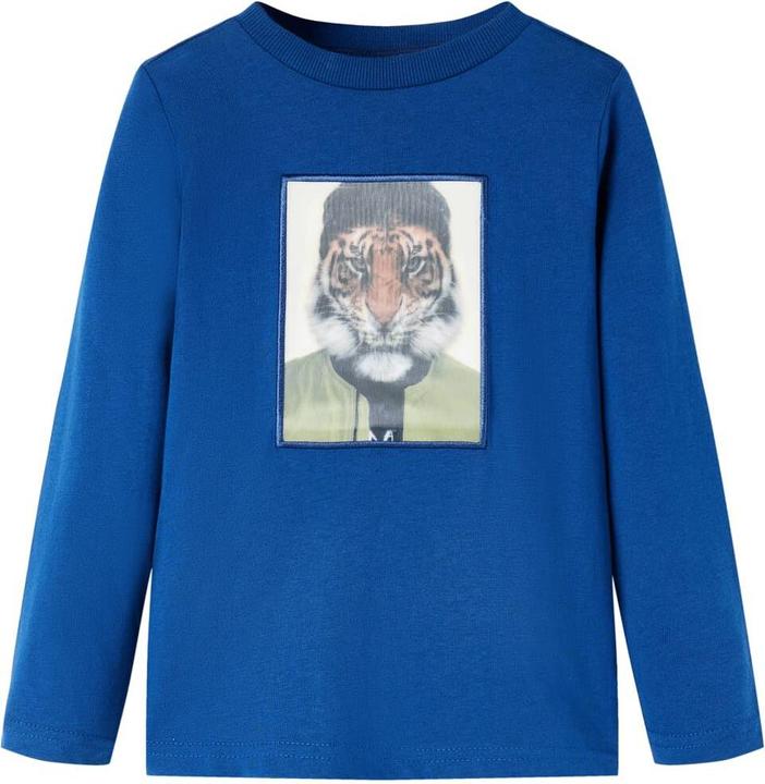 Image du produit VidaXL T-shirt manches longues enfant bleu foncé 140,Matière : 100 (140)