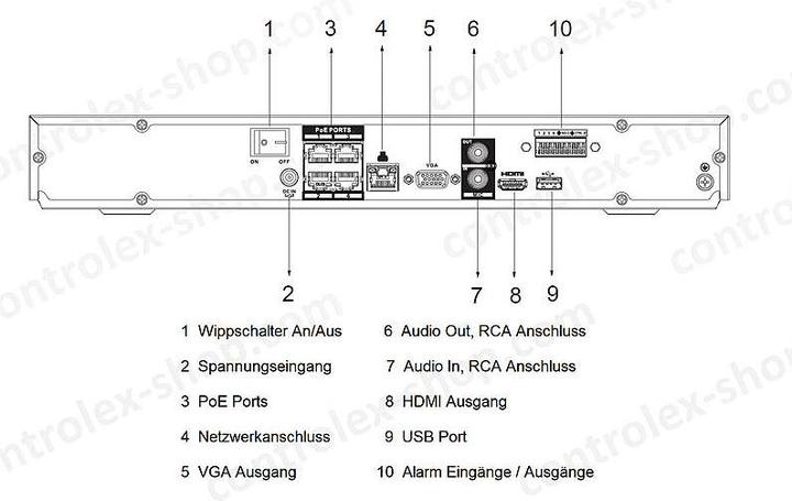 Actual product image Dahua NVR4204-P-EI 4 channel NVR PoE, HDMI/VGA (Network Video Recorder (NVR))