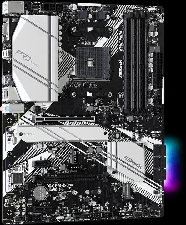 Actual product image AsRock B550 Pro4 (AM4, AMD B550, ATX)