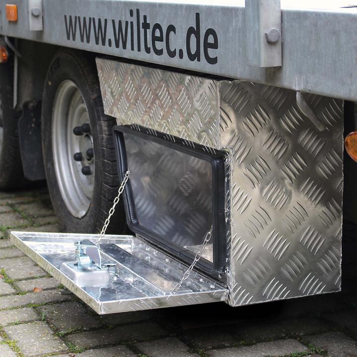 Produktbild XPOtool Aluminium Unterflurbox Links 60x25x40cm Deichselbox Staubox Staukasten