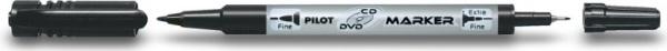 Produktbild Pilot Permanent-Marker "Marker Twin" CD/DVD, schwarz (Schwarz, 0.80 mm, 1 x)