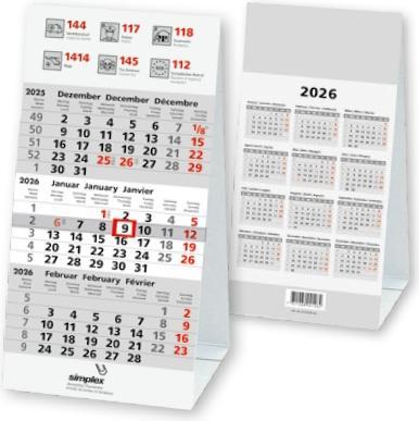 Produktbild Simplex 3-Monats-Tischaufsteller 95 x 20.2 cm, 2026