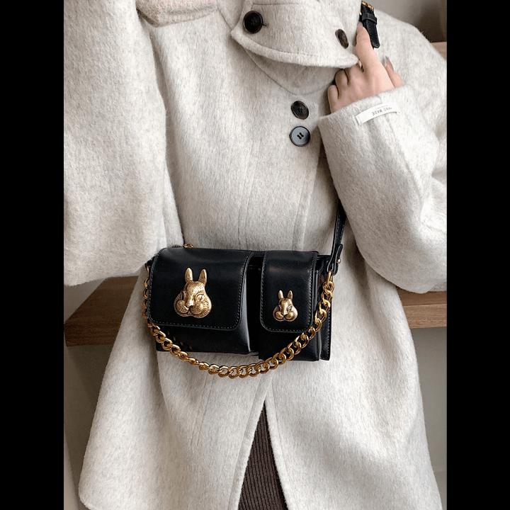 Only-Bags.Store Retro-Dekor-Kreuztasche, trendige Ketten-Minihandtasche, Vintage-Mehrfachtaschen-Umhängetasche