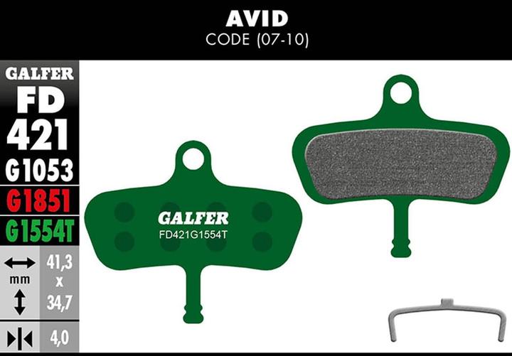 Image du produit Galfer Bike Plaquettes de frein Pro pour AVID - Code 2007 (Avid)