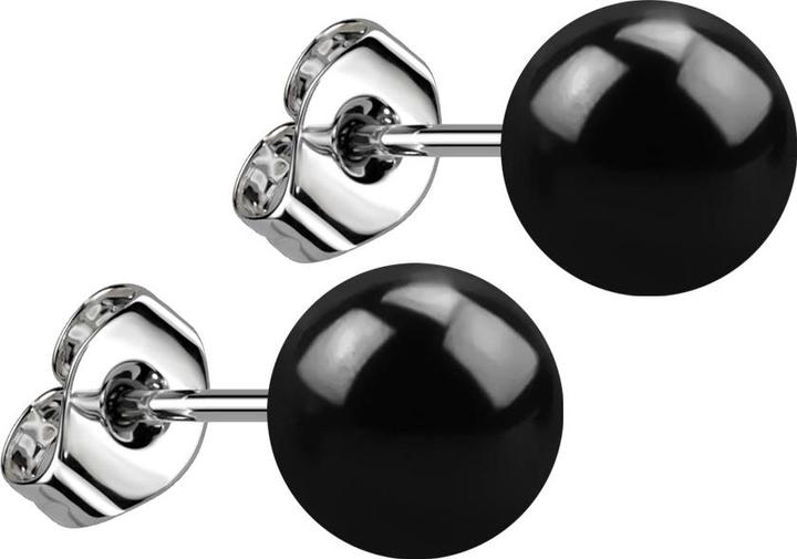Actual product image Acha Direct Ear stud with ball black (without brass, Surgical steel 316L)