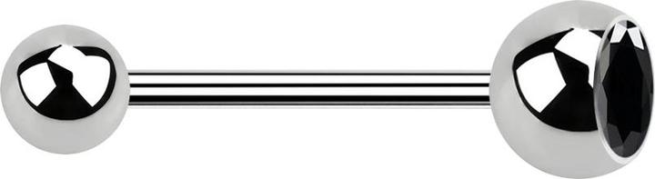 Actual product image Star Piercing Micro barbell silver with ball and ball crystal black (Surgical steel 316L, without brass)