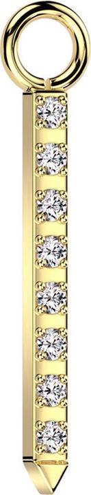 Produktbild Star Piercing Anhänger vergoldet Balken spitz Kristalle silber (Titan G23, ohne Messing)